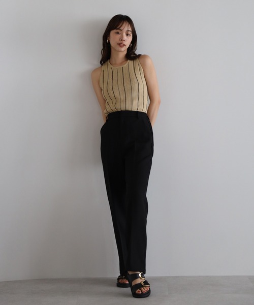 ENC stripe american ストライプアメスリニットタンクトップ セール】stripe american sleeve knit tank top / ストライプ