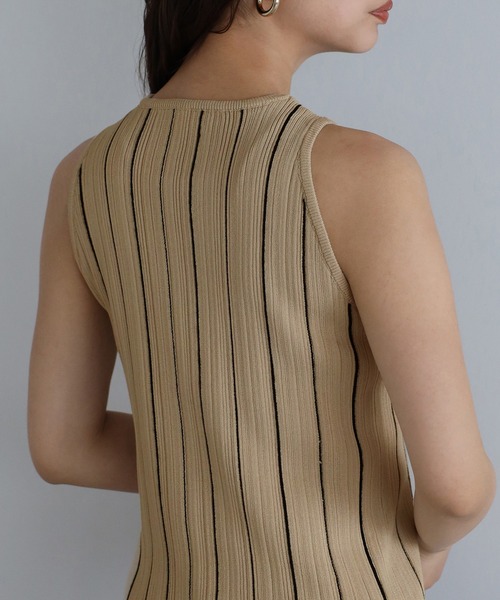 CABAN ストライプ タンクトップ 楽天市場】ENC エンク stripe american sleeve knit tank top