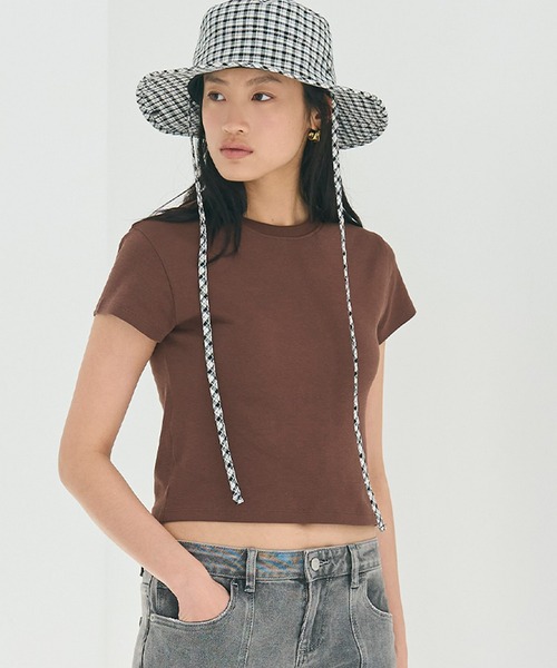 coca(coca)(コカ)の「【WEB限定セール】スムースコンパクトミニTシャツ(Tシャツ/カットソー・レディース・ブラック/ブラウン/ライトブルー/ホワイト・L/XL/M/S)」の3枚目の写真