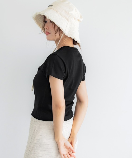 coca(coca)(コカ)の「【WEB限定セール】スムースコンパクトミニTシャツ(Tシャツ/カットソー・レディース・ブラック/ブラウン/ライトブルー/ホワイト・L/XL/M/S)」の21枚目の写真