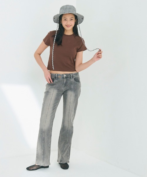 coca(coca)(コカ)の「【WEB限定セール】スムースコンパクトミニTシャツ(Tシャツ/カットソー・レディース・ブラック/ブラウン/ライトブルー/ホワイト・L/XL/M/S)」の13枚目の写真