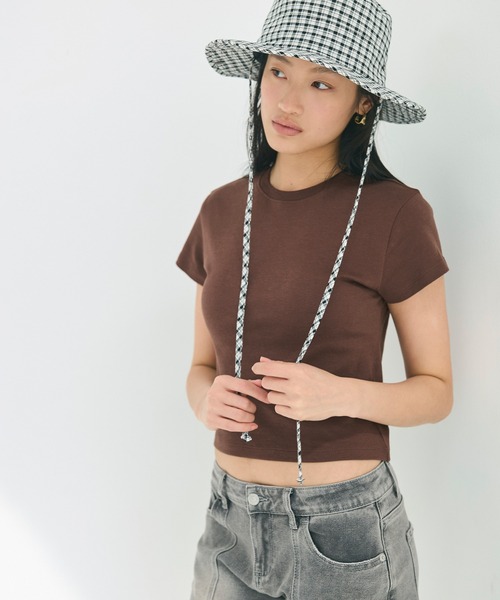 coca(coca)(コカ)の「【WEB限定セール】スムースコンパクトミニTシャツ(Tシャツ/カットソー・レディース・ブラック/ブラウン/ライトブルー/ホワイト・L/XL/M/S)」の14枚目の写真