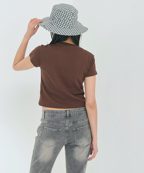 coca(coca)(コカ)の「【WEB限定セール】スムースコンパクトミニTシャツ(Tシャツ/カットソー・レディース・ブラック/ブラウン/ライトブルー/ホワイト・L/XL/M/S)」の15枚目の写真