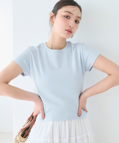 coca(coca)(コカ)の「【WEB限定セール】スムースコンパクトミニTシャツ(Tシャツ/カットソー・レディース・ブラック/ブラウン/ライトブルー/ホワイト・L/XL/M/S)」の8枚目の写真