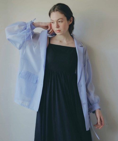 セール】puff sleeve sheer jacket（テーラードジャケット