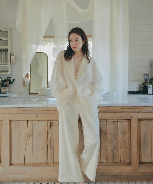 NOTREemor ノートルエモア パフスリーブシアージャケット セール】puff sleeve sheer jacket（テーラードジャケット