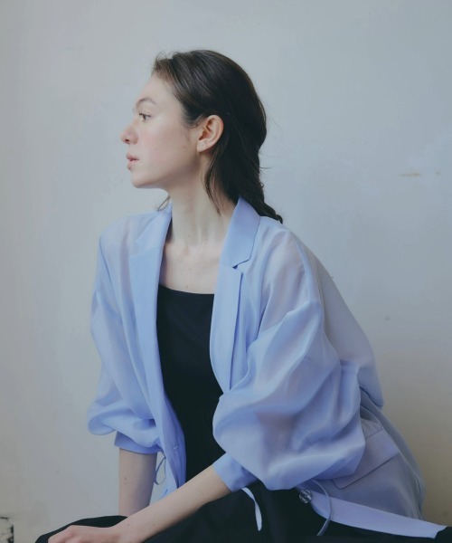 セール】puff sleeve sheer jacket（テーラードジャケット