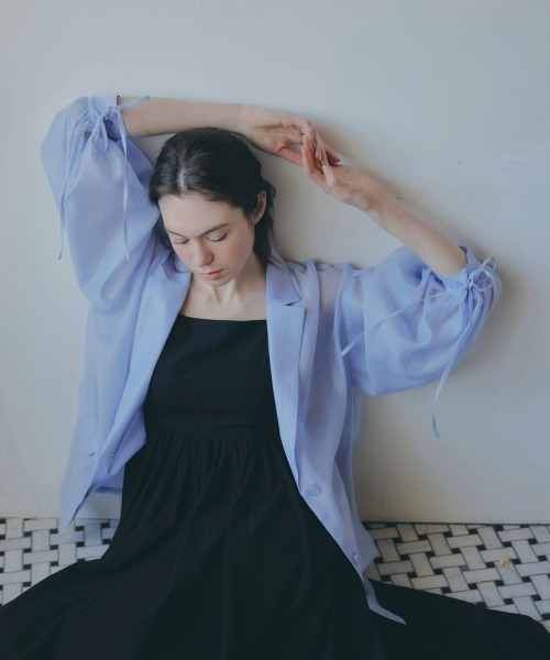 セール】puff sleeve sheer jacket（テーラードジャケット