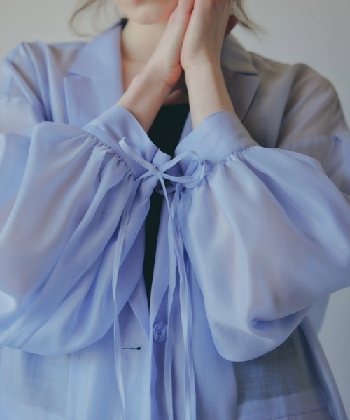 セール】puff sleeve sheer jacket（テーラードジャケット