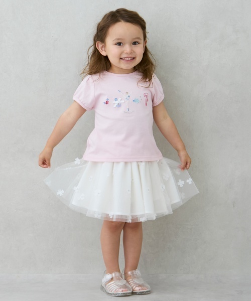 petit main（プティマイン）の「お花チュールスカート（スカート・キッズ・オフホワイト/ブルー/ラベンダー・100cm/90cm/130cm/120cm/110cm/80ｃｍ）」の5枚目の写真