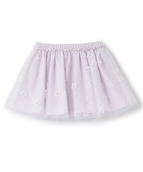 petit main（プティマイン）の「お花チュールスカート（スカート・キッズ・オフホワイト/ブルー/ラベンダー・100cm/90cm/130cm/120cm/110cm/80ｃｍ）」の7枚目の写真