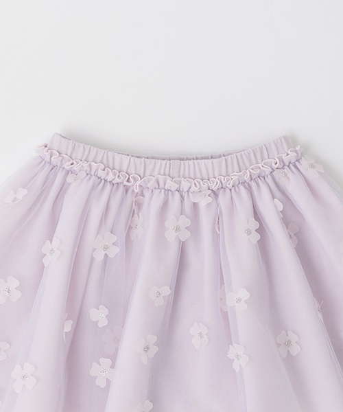 petit main（プティマイン）の「お花チュールスカート（スカート・キッズ・オフホワイト/ブルー/ラベンダー・100cm/90cm/130cm/120cm/110cm/80ｃｍ）」の8枚目の写真