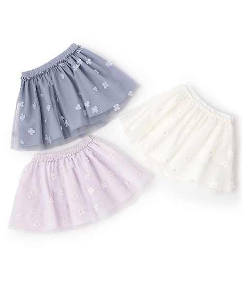 petit main（プティマイン）の「お花チュールスカート（スカート・キッズ・オフホワイト/ブルー/ラベンダー・100cm/90cm/130cm/120cm/110cm/80ｃｍ）」の13枚目の写真
