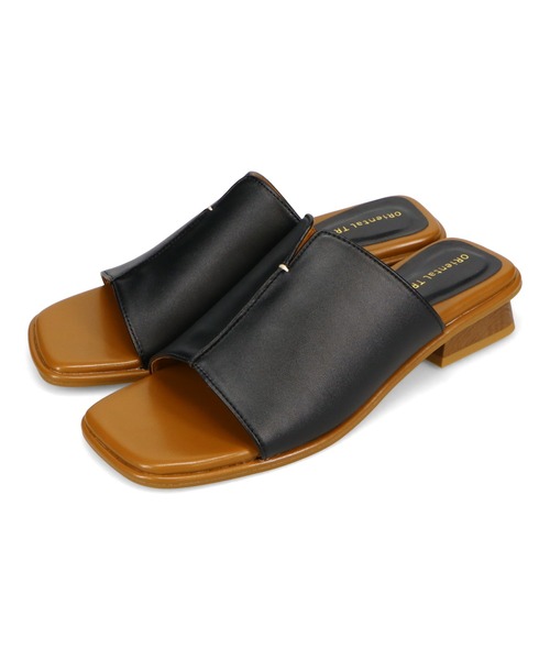 ORiental TRaffic（オリエンタルトラフィック）の「センター スリット ミュール サンダル /55206（サンダル・レディース・ブラック/ベージュ・LL/S/M/L）」の3枚目の写真
