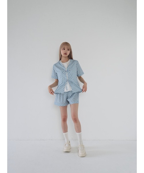 Katie ギンガムトップス ネップギンガムチェックキャミソール（6206WX03000