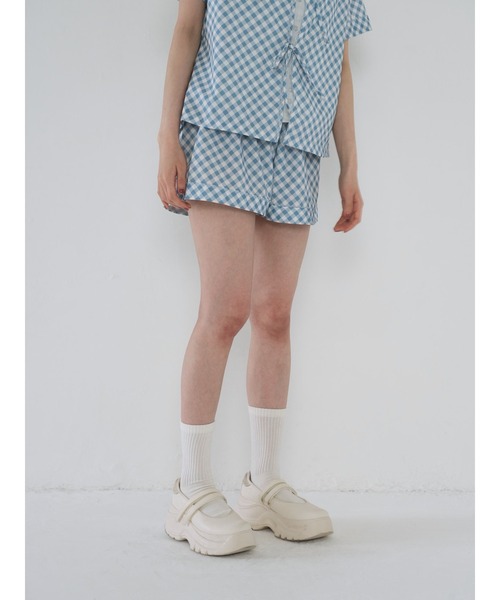 Uenui(ウニュイ)の「ギンガムチェック ショート セットアップ(その他トップス・レディース・ブルー/ピンク/イエロー・FREE)」の9枚目の写真