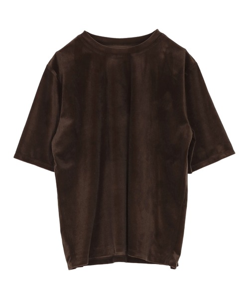 titivate(ティティベイト)の「シアーベロア半袖Tシャツ(Tシャツ/カットソー・レディース・ネイビー/ベージュ/グリーン/ブラウン/アイボリー/ブラック・L/M/S)」の10枚目の写真