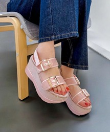 Sugar Sugar | 厚底スニーカーソールサンダル【SUGAR SUGAR シュガーシュガー】540 シアー ラメ ウエッジソール(サンダル)