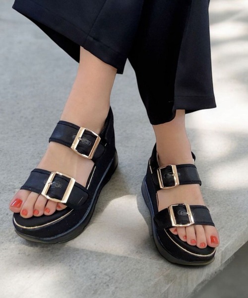 Sugar Sugar（シュガーシュガー）の「厚底スニーカーソールサンダル【SUGAR SUGAR シュガーシュガー】540 シアー ラメ ウエッジソール（サンダル・レディース・ベージュ/ピンク/ブラック・S/M/L/LL）」の13枚目の写真