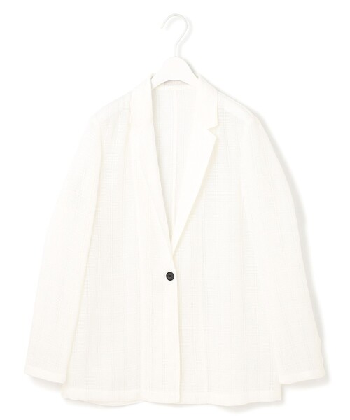 ✨新品✨Super Beauty ホワイトレースラッフル襟ジャケット♡42♡ ✨新品✨Super Beauty ホワイトレースラッフル襟ジャケット♡42