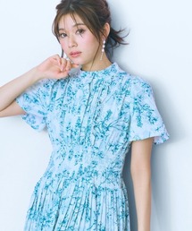 新色追加】＜大きいサイズ＞リボン付花柄フリルワンピース marun