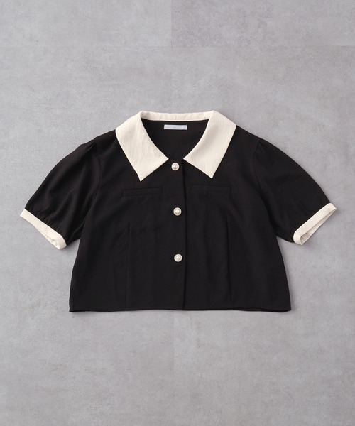 Sono - 極美品♡ ソーノ エッセンシャルパフィー ブラウス パフスリーブ パールボタン Sono（ソーノ）の「【SONO/ソーノ】パールボタン タックペプラム
