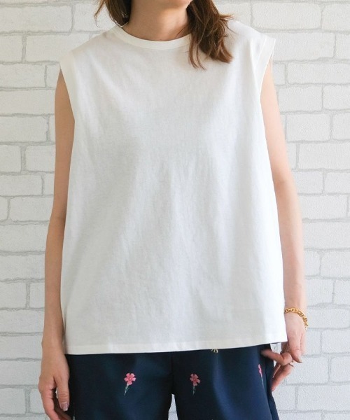 aquagarage（アクアガレージ）の「バックデザインノースリーブカットソー（Tシャツ/カットソー・レディース・ブラック/チャコール/オフホワイト・M）」の9枚目の写真