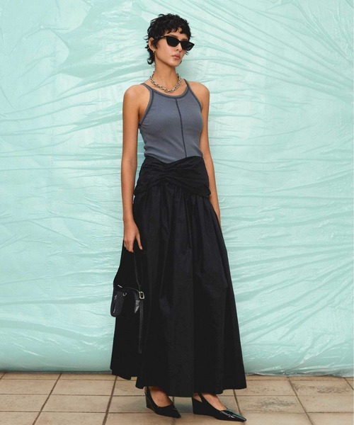 MAISON SPECIAL（メゾンスペシャル）の「Voluminous Tuck Flare Skirt/ボリューミータックフレアスカート【MAISON SPECIAL/メゾンスペシャル】（スカート・レディース・ホワイト/ベージュ/ブラック・36/38）」の5枚目の写真