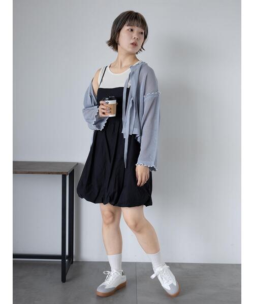 ehka sopo（エヘカソポ）の「メッシュリボンカーディガン（カーディガン/ボレロ・レディース・グリーン/キナリ/オレンジ/サックスブルー・F）」の20枚目の写真