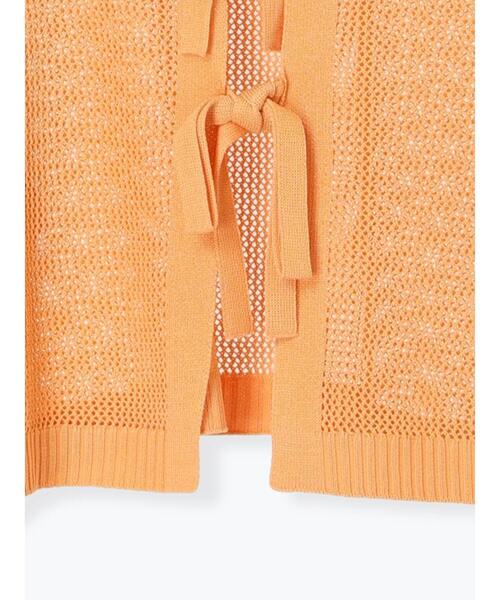 ehka sopo（エヘカソポ）の「メッシュリボンカーディガン（カーディガン/ボレロ・レディース・グリーン/キナリ/オレンジ/サックスブルー・F）」の6枚目の写真