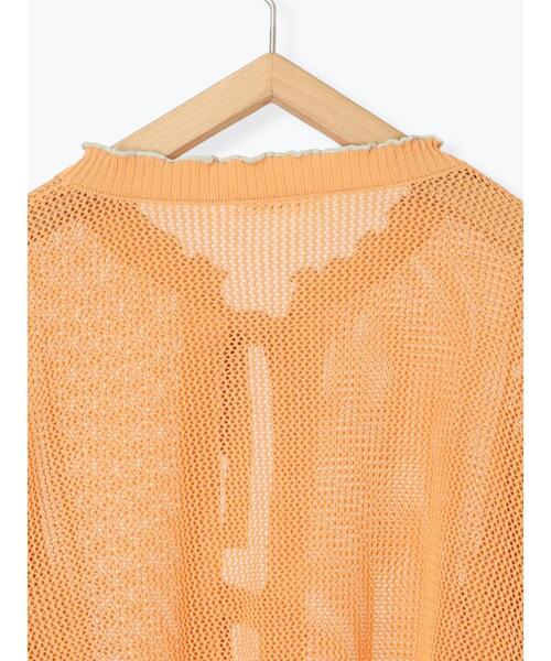 ehka sopo（エヘカソポ）の「メッシュリボンカーディガン（カーディガン/ボレロ・レディース・グリーン/キナリ/オレンジ/サックスブルー・F）」の7枚目の写真