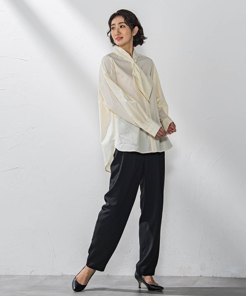 la.f…(ラエフ)の「キレリテーパードパンツ≪洗濯機で洗える≫(スラックス・レディース・キャメル/チャコールグレー/ブラック・11号/9号/7号)」の16枚目の写真
