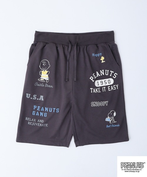 PEANUTS(ピーナッツ)の「PEANUTS カレッジ柄プリントミニ裏毛ハーフパンツ(その他パンツ・メンズ・オートミール/チャコール/ライトカーキ・LL/L/M)」の7枚目の写真