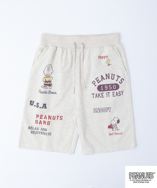 PEANUTS(ピーナッツ)の「PEANUTS カレッジ柄プリントミニ裏毛ハーフパンツ(その他パンツ・メンズ・オートミール/チャコール/ライトカーキ・LL/L/M)」の11枚目の写真