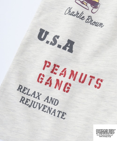 PEANUTS(ピーナッツ)の「PEANUTS カレッジ柄プリントミニ裏毛ハーフパンツ(その他パンツ・メンズ・オートミール/チャコール/ライトカーキ・LL/L/M)」の17枚目の写真