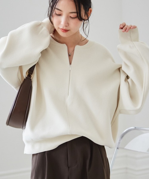 マーク&ロナ　ハーフジップトップス　白　size46 マーク&ロナ ハーフジップトップス 白 size46 マーク&ロナハーフ