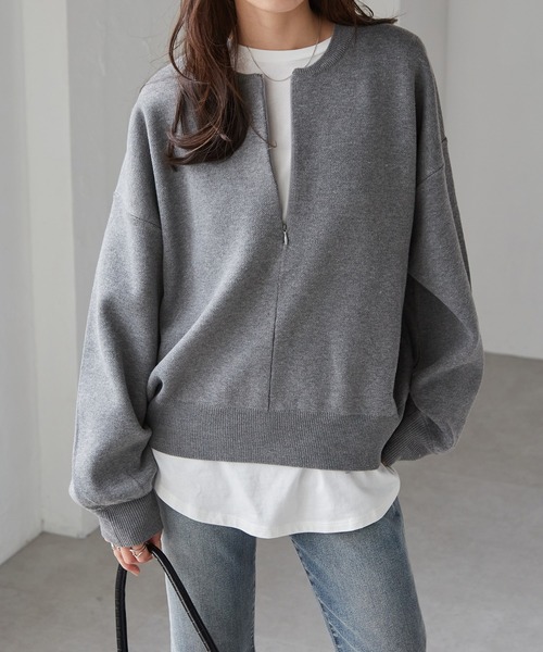 RANAN（ラナン）の「ハーフジップスウェットライクニット（ニット
