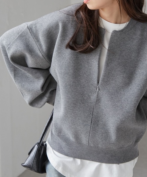最終値下げ❗️Rosen Kreuz フリンジニット　グレー RANAN（ラナン）の「ハーフジップスウェットライクニット（ニット