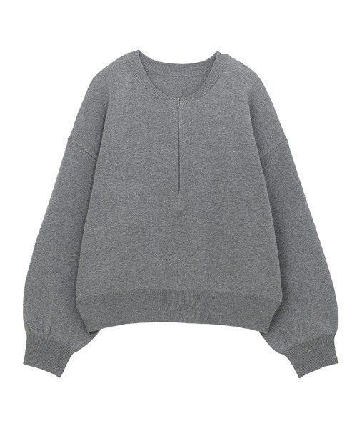 RANAN（ラナン）の「ハーフジップスウェットライクニット（ニット/セーター・レディース・ブラック/オフホワイト/グレー/イエロー・M/L/LL）」の19枚目の写真