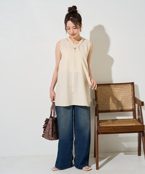 FREAK'S STORE(フリークスストア)の「限定展開 ノースリーブ ボウタイ ブラウス(シャツ/ブラウス・レディース・ナチュラル/ブラック/ブラウン系その他・フリ-)」の15枚目の写真