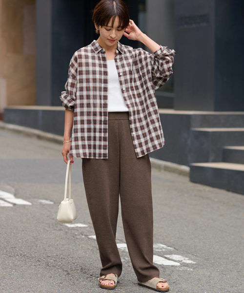 JOURNAL STANDARD relume（ジャーナルスタンダード　レリューム）の「［25AW新作］フルニードルカーブニットパンツ（その他パンツ・レディース・ブラウン/チャコールグレー・FREE）」の11枚目の写真