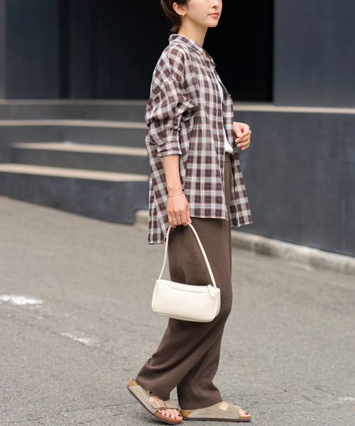 JOURNAL STANDARD relume（ジャーナルスタンダード　レリューム）の「［25AW新作］フルニードルカーブニットパンツ（その他パンツ・レディース・ブラウン/チャコールグレー・FREE）」の14枚目の写真