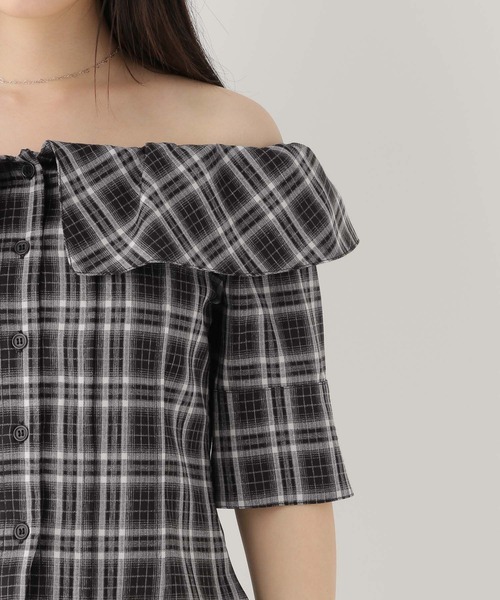 Heather（ヘザー）の「アソートオフショルシャツ（半袖）　575216（シャツ/ブラウス・レディース・ホワイト系その他/ブラック系その他/ブラウン系その他・FREE）」の15枚目の写真