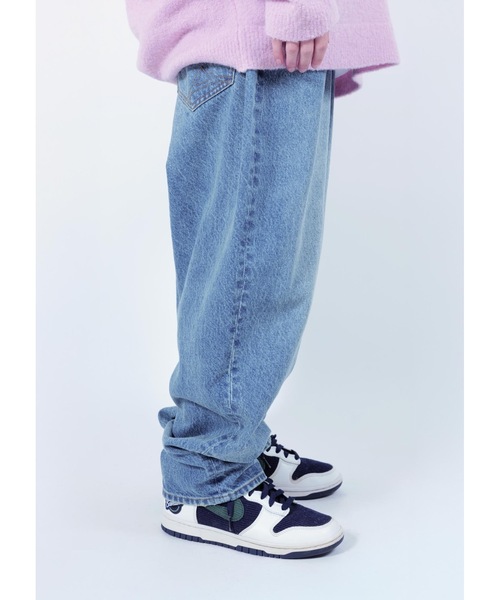 APPLEBUM（アップルバム）の「“Selena” Wide Tapered Denim Pants (Damage)（デニムパンツ・メンズ・インディゴブルー・MEDIUM/X-LARGE/LARGE/SMALL）」の9枚目の写真