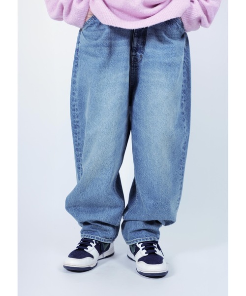 APPLEBUM（アップルバム）の「“Selena” Wide Tapered Denim Pants (Damage)（デニムパンツ・メンズ・インディゴブルー・MEDIUM/X-LARGE/LARGE/SMALL）」の2枚目の写真