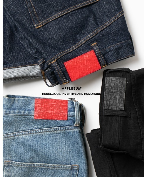 APPLEBUM（アップルバム）の「“Selena” Wide Tapered Denim Pants (Damage)（デニムパンツ・メンズ・インディゴブルー・MEDIUM/X-LARGE/LARGE/SMALL）」の4枚目の写真