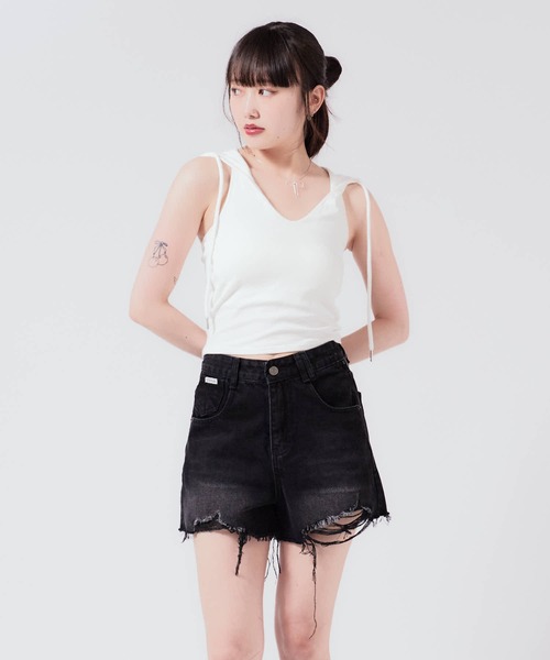 CRONOS フード付きタンクトップ　M CRONOS SIDE INSERTS TANKTOP【BLACK】