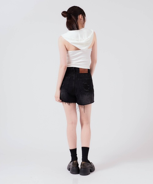 Chick（チック）の「Camisole with hood / フード付きタンクトップ（タンクトップ・レディース・ブラック/グレー/ライトブルー/ホワイト/ネイビー・FREE）」の11枚目の写真