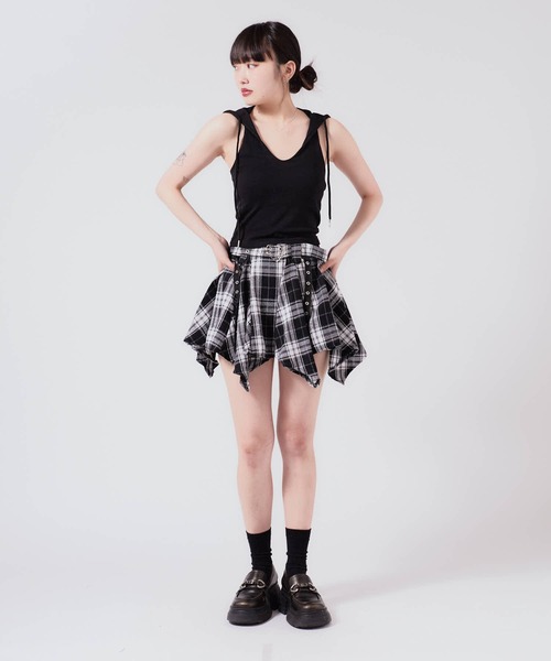 Chick（チック）の「Camisole with hood / フード付きタンクトップ（タンクトップ・レディース・ブラック/グレー/ライトブルー/ホワイト/ネイビー・FREE）」の17枚目の写真