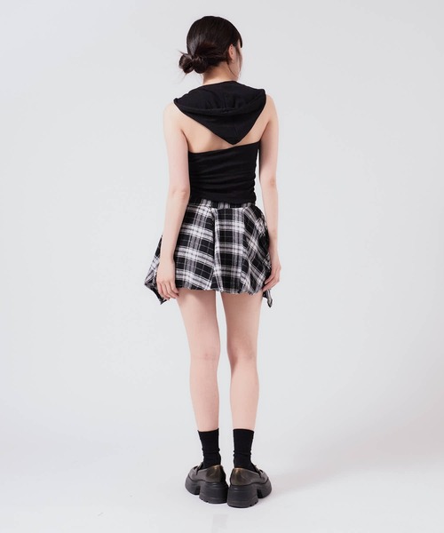 チャッピー未使用品　Y,s ドルマリンフードトップス セール】ぼかしドットチュールギャザートップス（Tシャツ